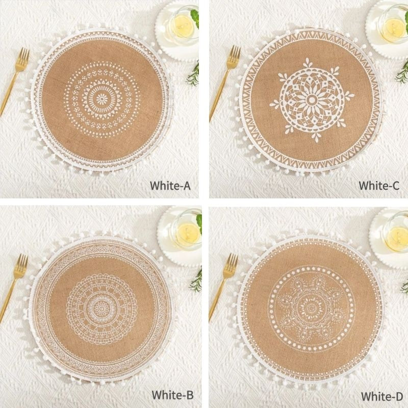 4 PCs Linen Non-slip Placemat