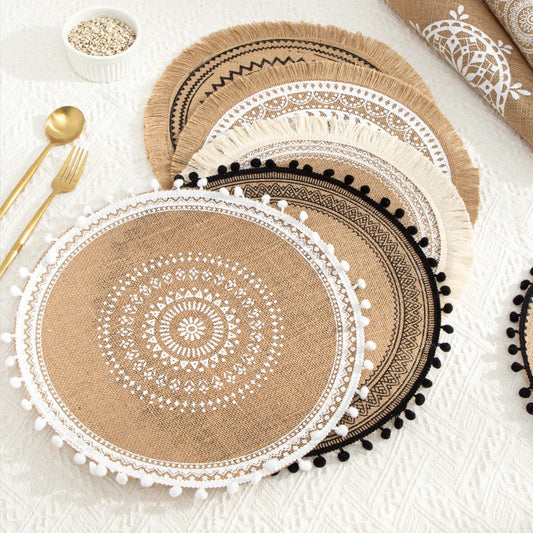 4 PCs Linen Non-slip Placemat