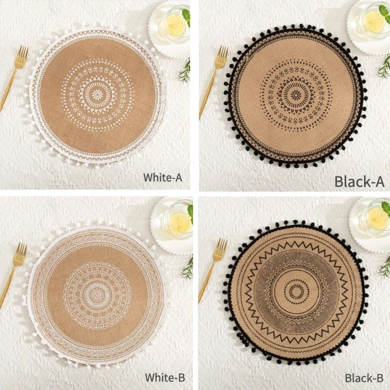 4 PCs Linen Non-slip Placemat