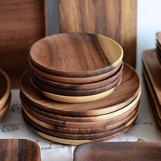 Acacia Wood Plate Set