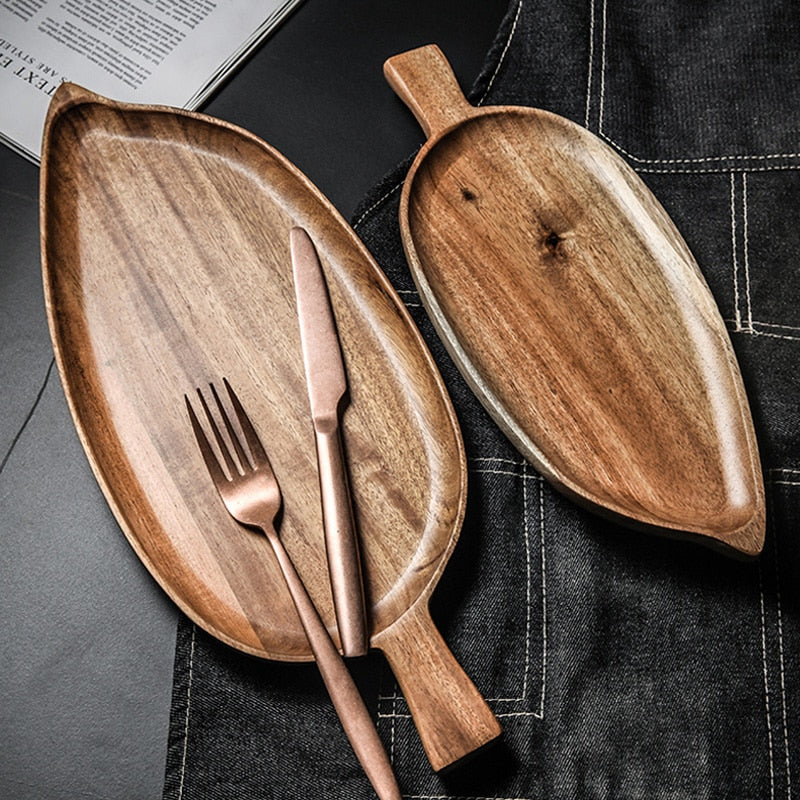 Leaf Shaped Wooden Plate