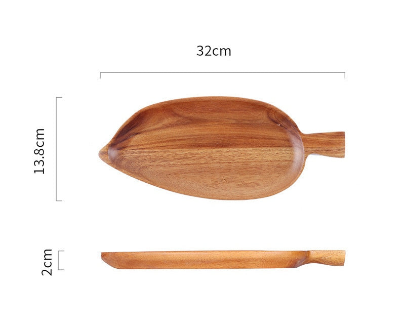 Leaf Shaped Wooden Plate