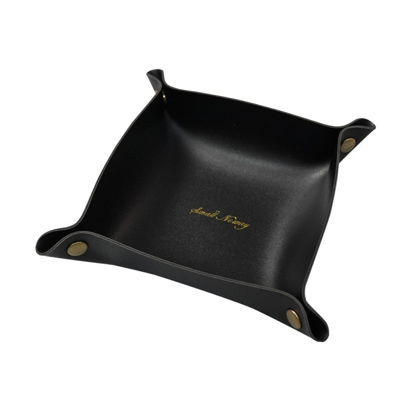 Leather decorative tray