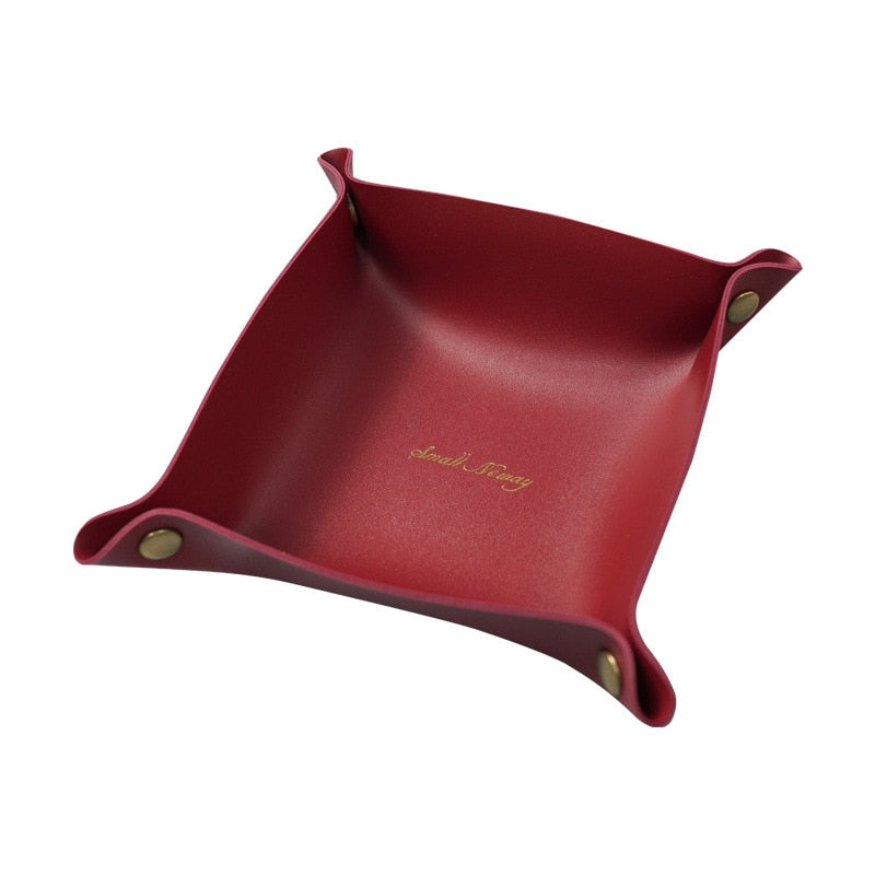 Leather decorative tray