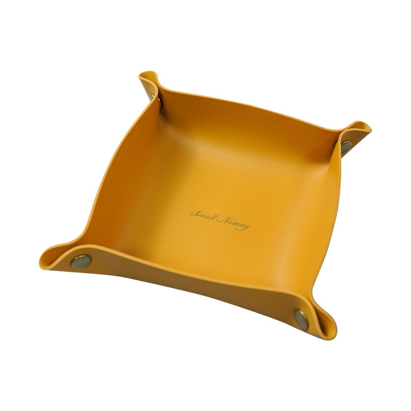 Leather decorative tray