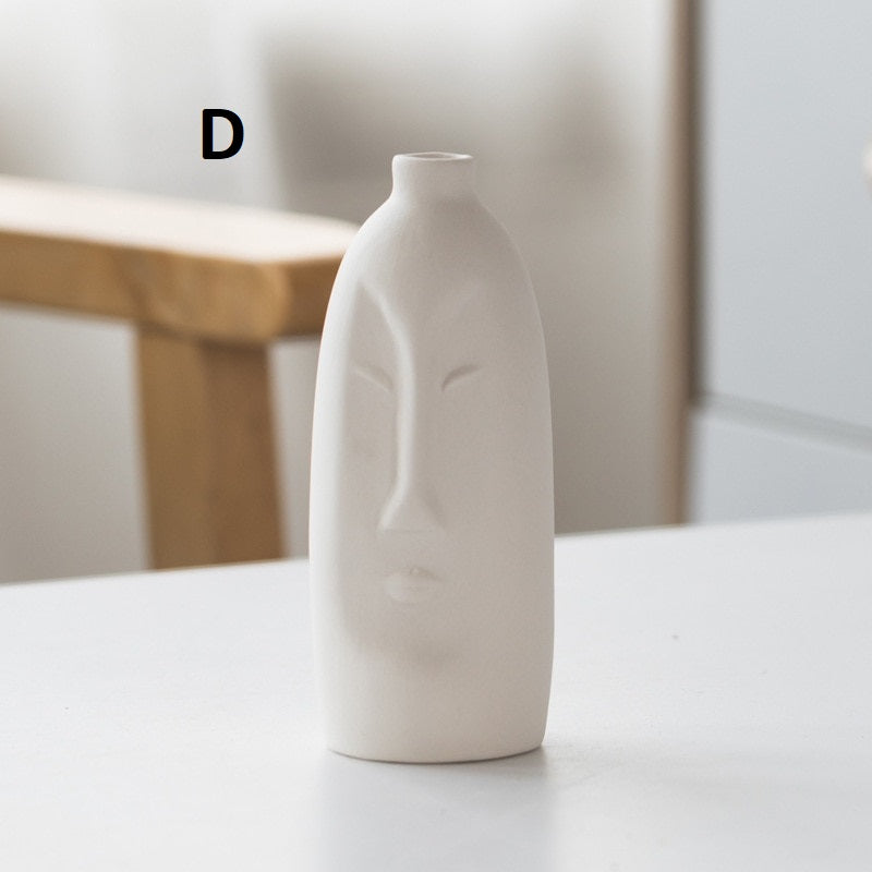 Modern Art Face Ceramic Vase