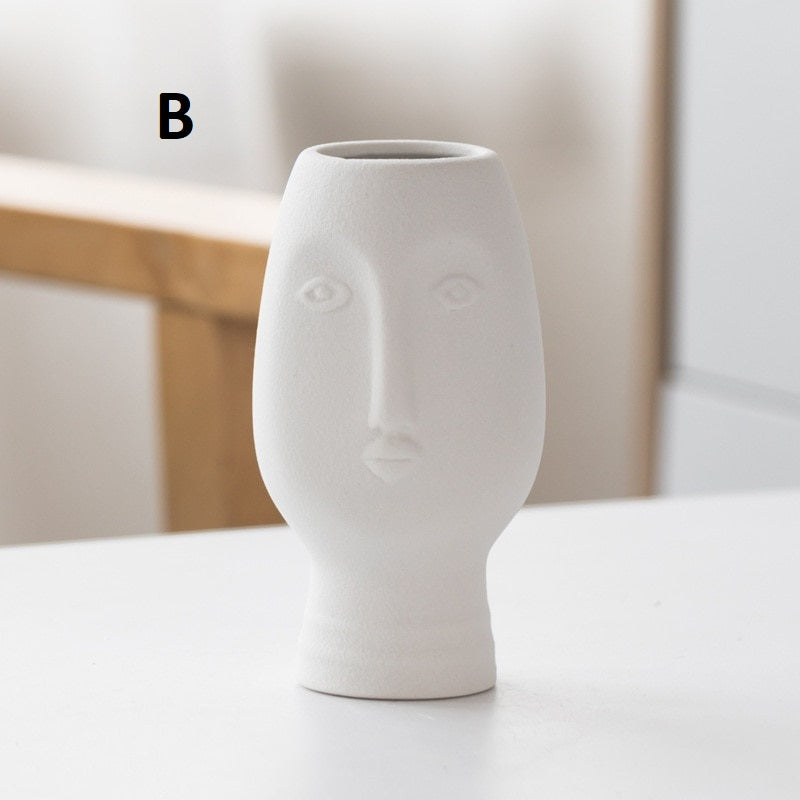 Modern Art Face Ceramic Vase