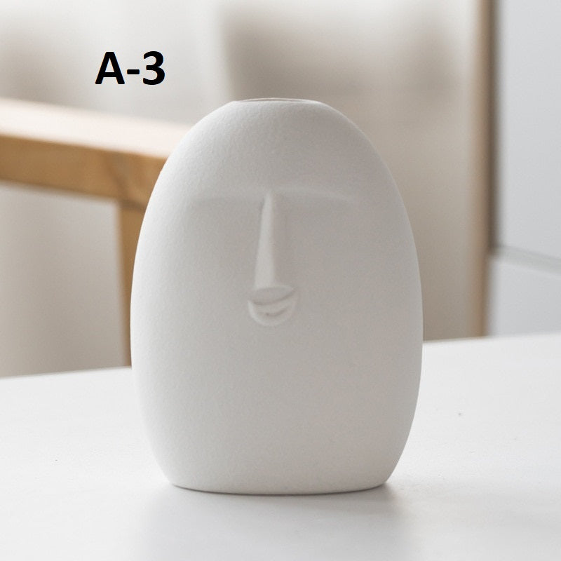 Modern Art Face Ceramic Vase