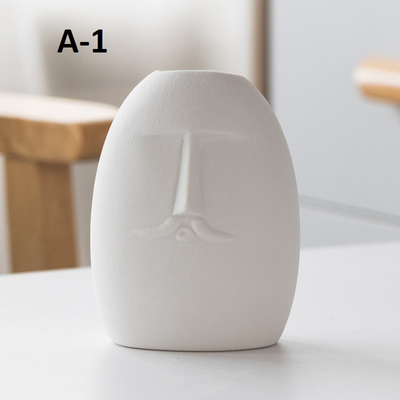 Modern Art Face Ceramic Vase