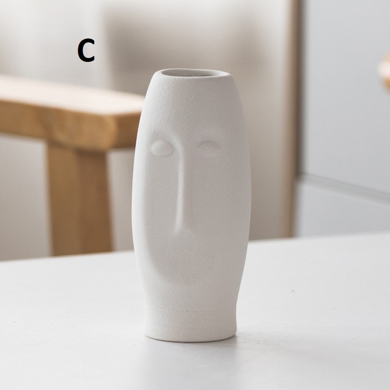 Modern Art Face Ceramic Vase